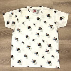 O-MIGHTY Windows All Over Print Graphic Tee White Multicolor Size M